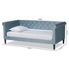 Baxton Studio Cora ModernLight Blue Velvet Upholstered and Dark Brown Finished Wood Twin Size Daybed 200-12555-ZORO